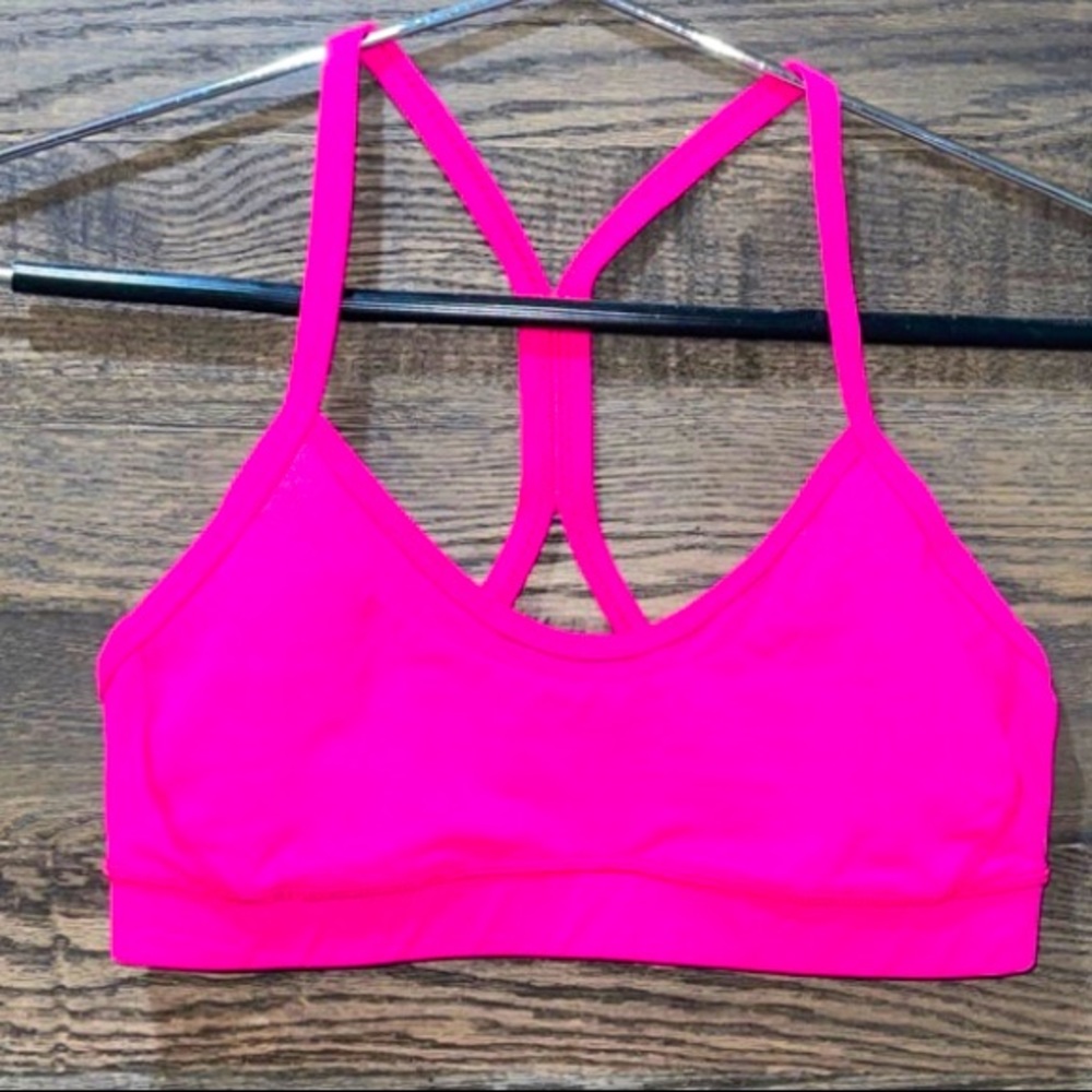 Lululemon Hot Pink Power Y Sports Bra Sz 6